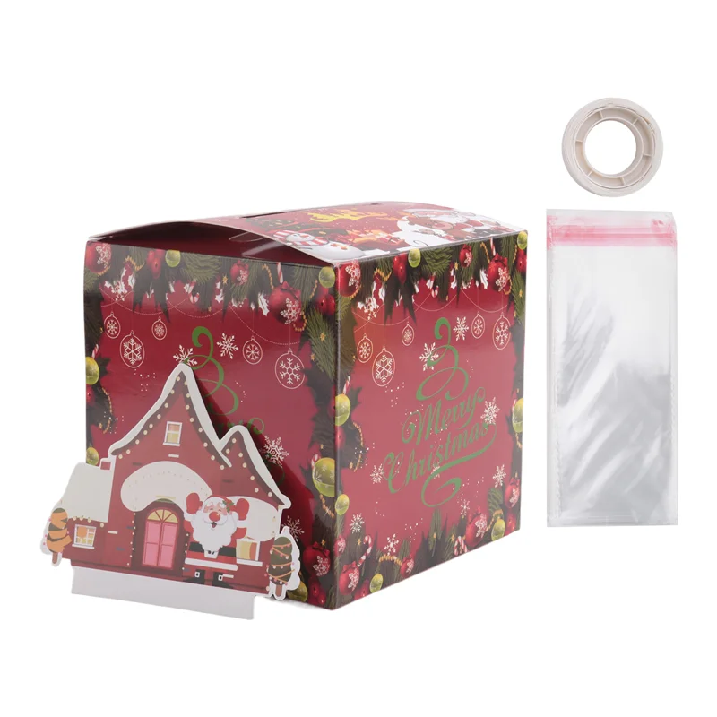 

CGS-Christmas Box Fun Cash Gift Christmas Money Box Kit With 30 Transparent Bags, Perfect Surprise For Kids & Adults
