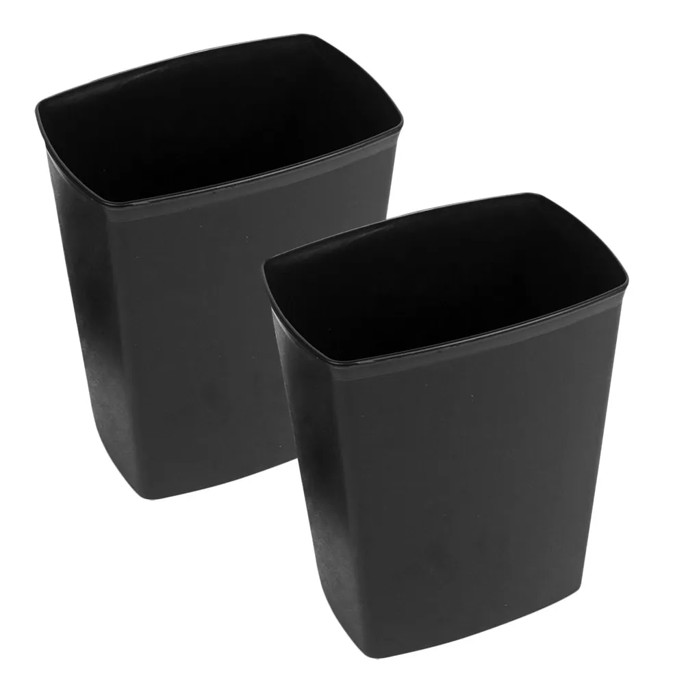 

2pcs Small Trash Can Plastic Wastebasket Large Opening Thickened Material For Bedroom Bathroom Kitchen Office Household Garbage
