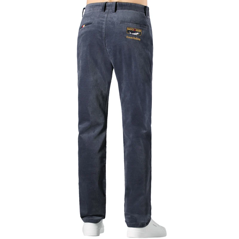 2024 Autumn Winter Corduroy Pants for Men Casual Cotton Loose Flat velvet Mens Trousers Mid Waist Korean Style Free Delivery