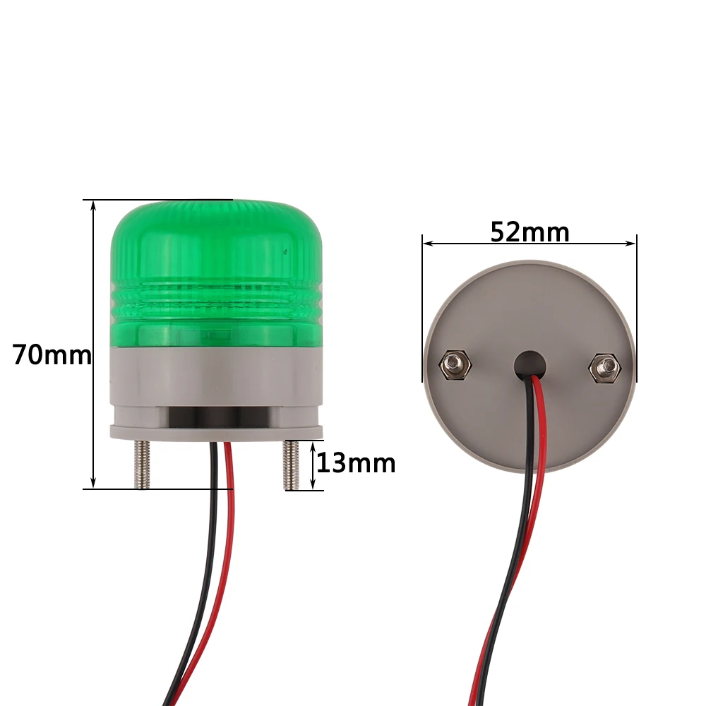 D-5002T Luz de advertencia de señal pequeña Indicador LED Alarma de seguridad Luz intermitente DC 12V 24V AC110V 220V