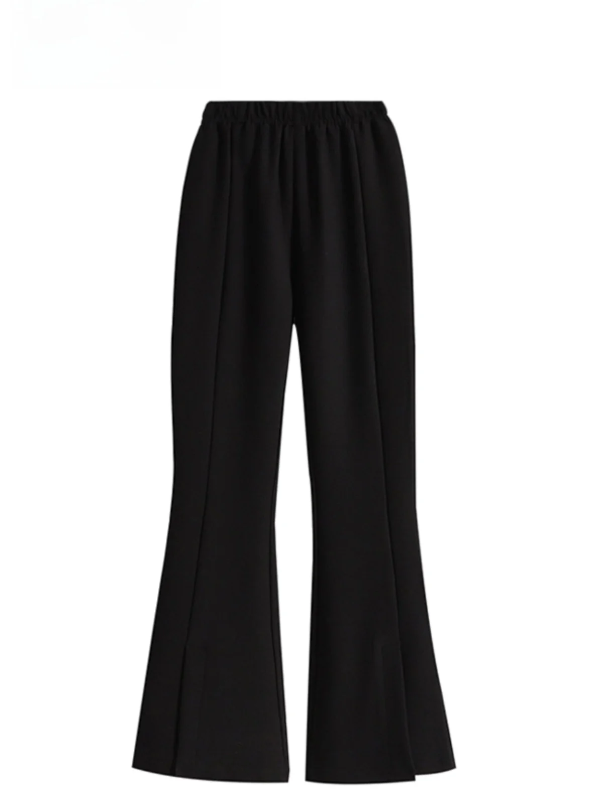 

High Elastic Flared Pants Women's Casual Straight Leg plus Size Bla Autumn New Sle Comfortable Long Trousers