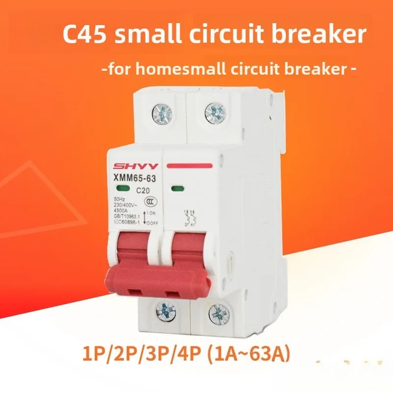 DZ47 Household Air Switch MCB Miniature Circuit Breaker Supply 220V Air Switch with Indicator Window 1P2P3P4P Easy To Install