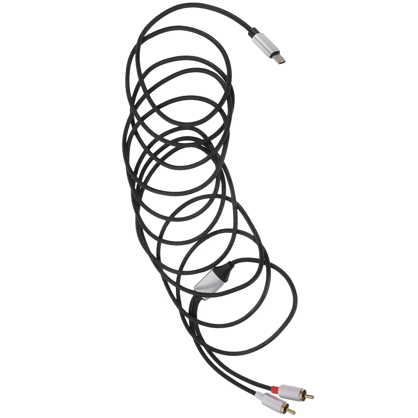 Tipo-Cable 1,5 M Dual Rca Splitter Usb C a Rca convertidor amplificador de sonido Compatible con Smartphone Tablet