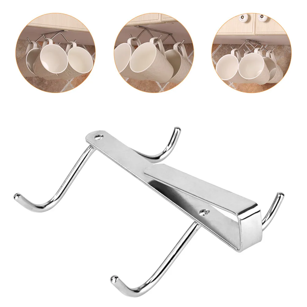 

1Pcs Stainless Steel Cup Storage Rack Punch Free Hanging Shelf Organizer Kitchen Wall Mount Holder for Cups Mugs