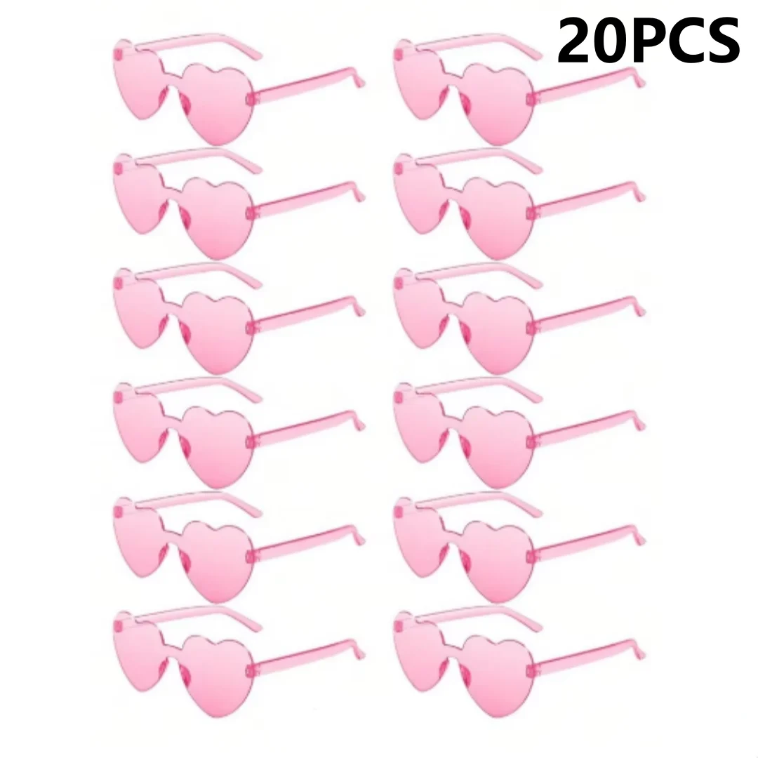 6/12/20 piezas gafas de sol de colores en forma de corazón de moda Color caramelo sin montura gafas de sol divertidas con forma de corazón mujeres hombres gafas de sol de fiesta con forma de corazón