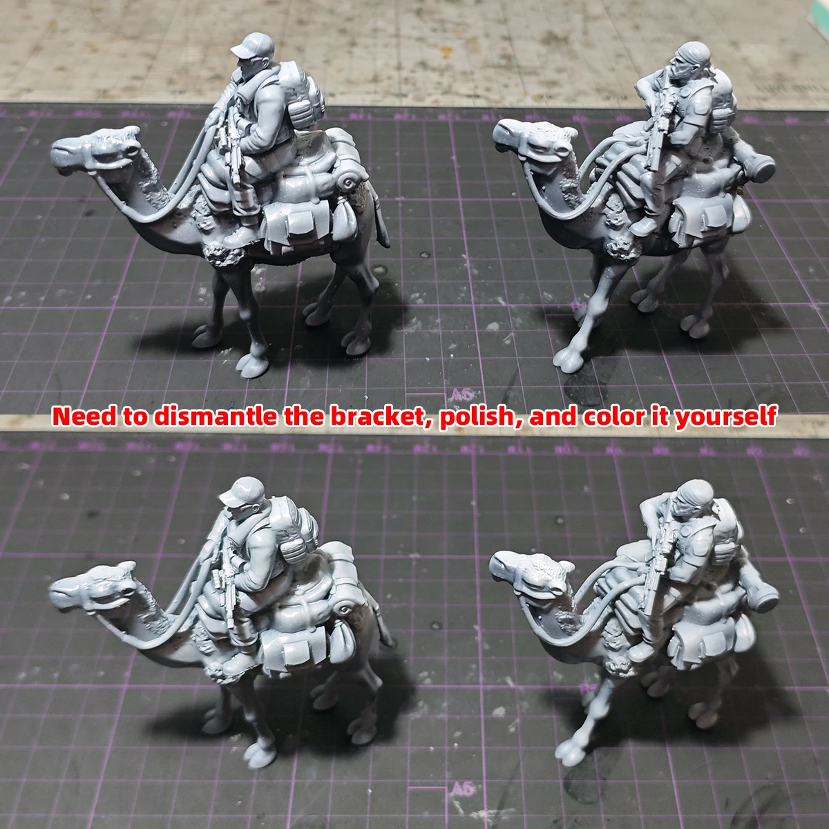 1/35 1/43 1/48 1/64 1/72 1/87 HO Maßstab Modellbausatz 3D Harz Miniatur Soldatenfiguren Diorama Unbemalte Kamel-Soldaten DIY – Detail 3