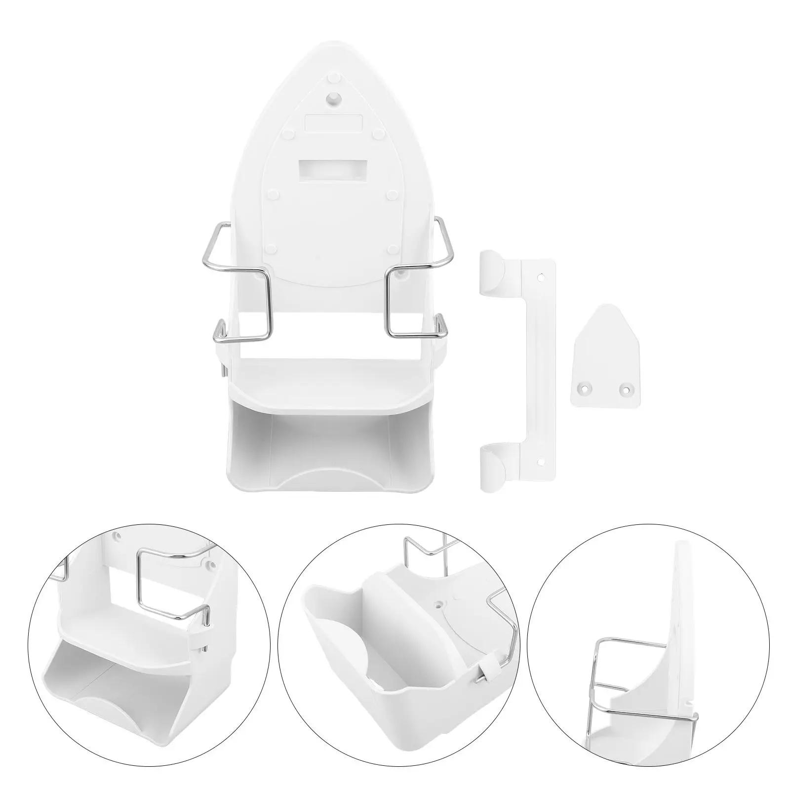 1Set Ironing Board Wall Mount Hanger Sturdy High Temp Resistant Iron Hanging Stand Rack for Bathroom Laundry Room Iron Steamer
