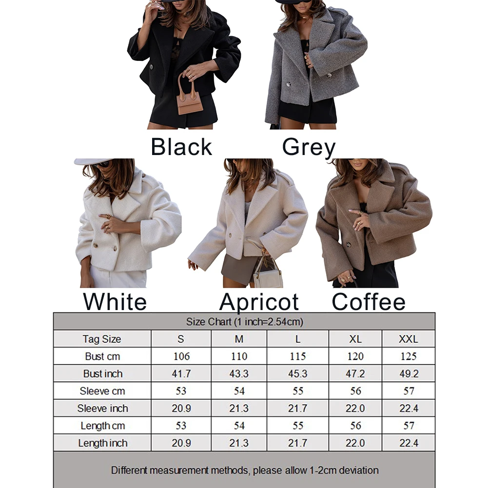 Completo Autunno Inverno da Donna, Cappotto in Lana, Maniche Lunghe Microelastico, Lunghezza Regolare, per Uso Quotidiano, Colletto Stile Autunnale