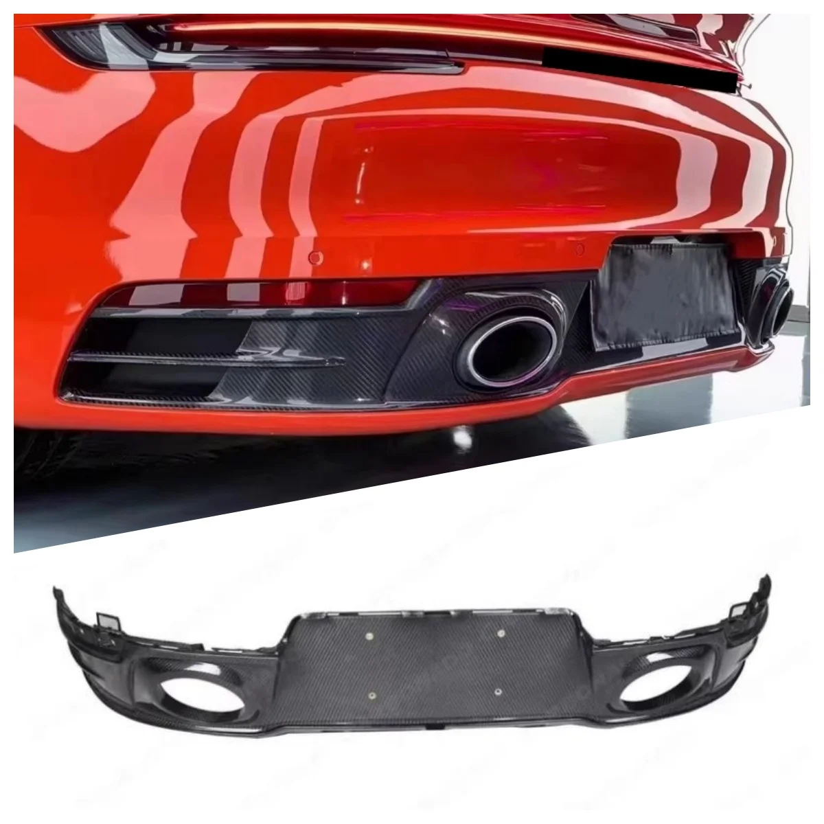 

Dry Carbon fiber Rear Lip for Porsche 911 992 Modified Rear Bumper Spoiler bumper Lower Plate Car Accessories
