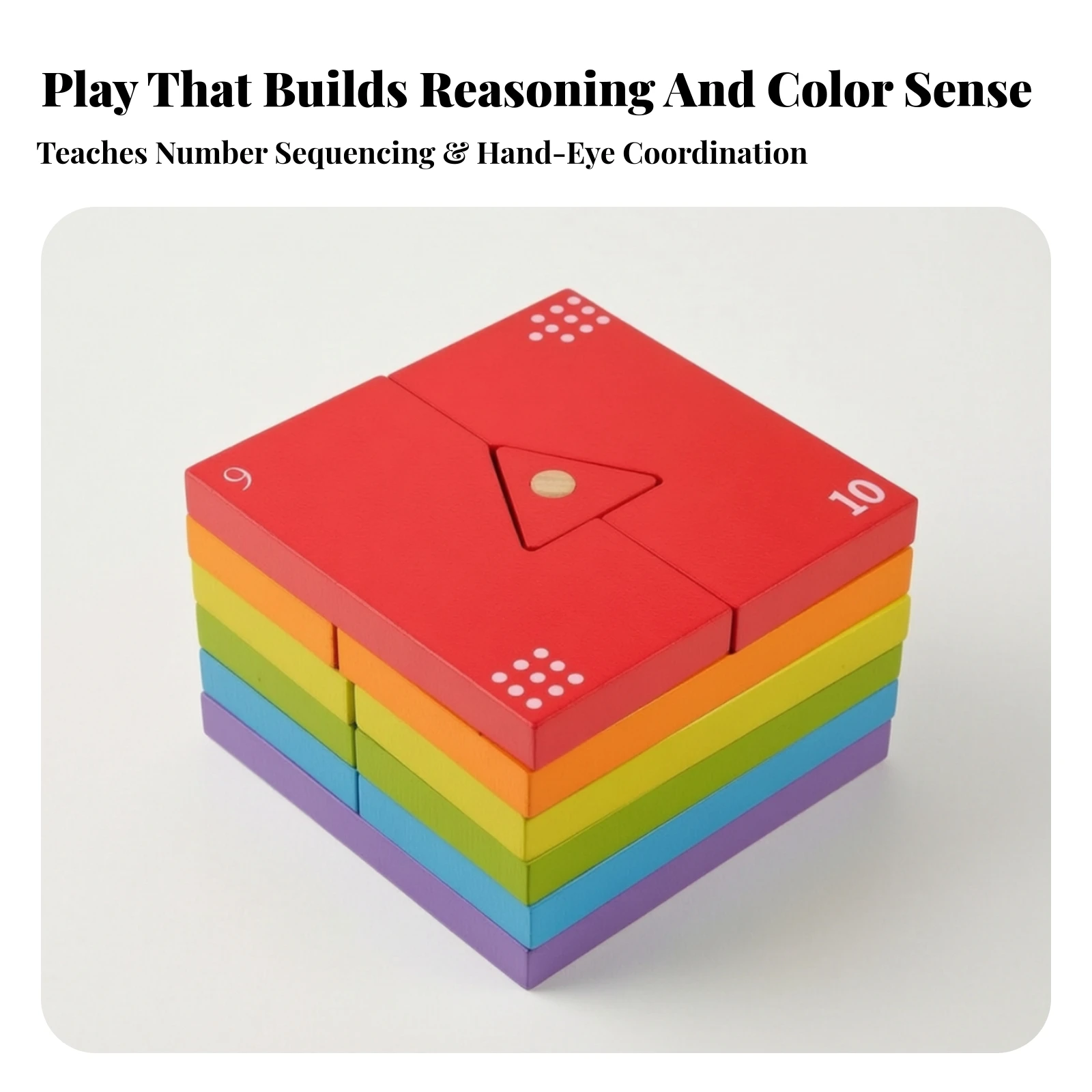 Wooden Stacking and Geometric Matching Toy Colorful Wooden Educational Toy with Geometric Blocks Shape Sorter Spatial Awareness