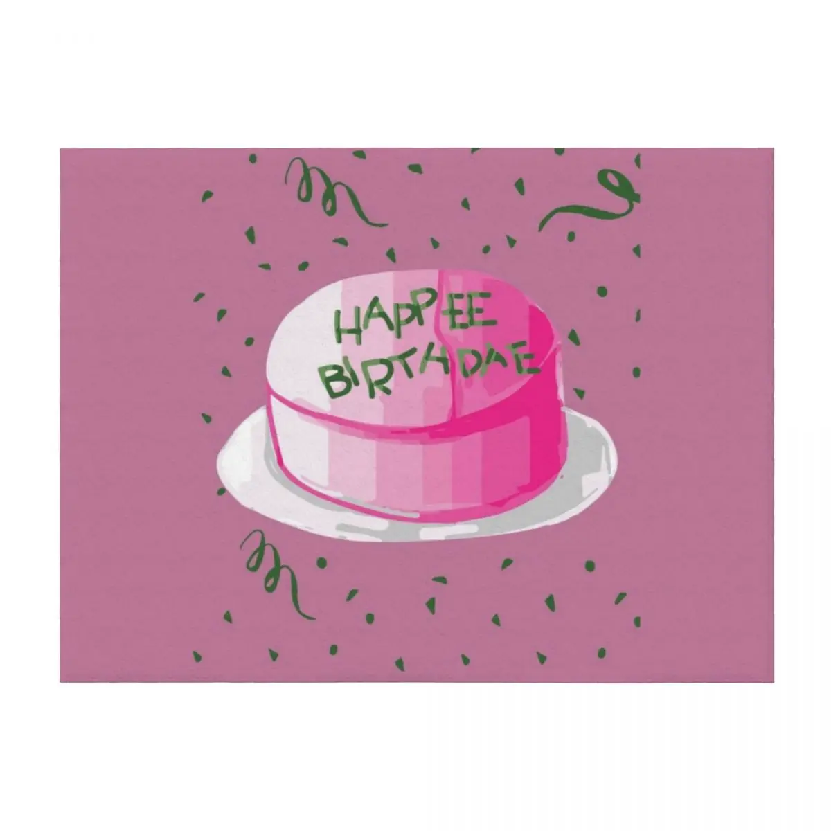 

Pink Birthday Cake Art Throw Blanket Decorative Throw christmas gifts Cute manga Blankets