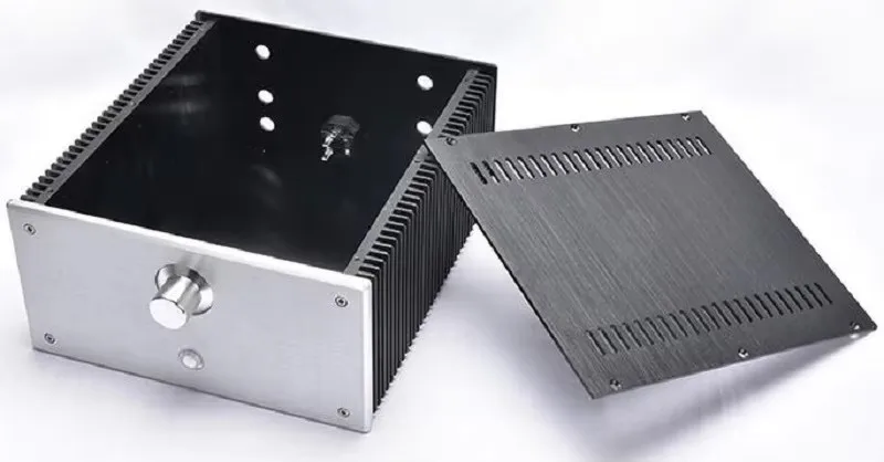 Double Radiator Aluminum Housing for Class A Audio Amplifiers