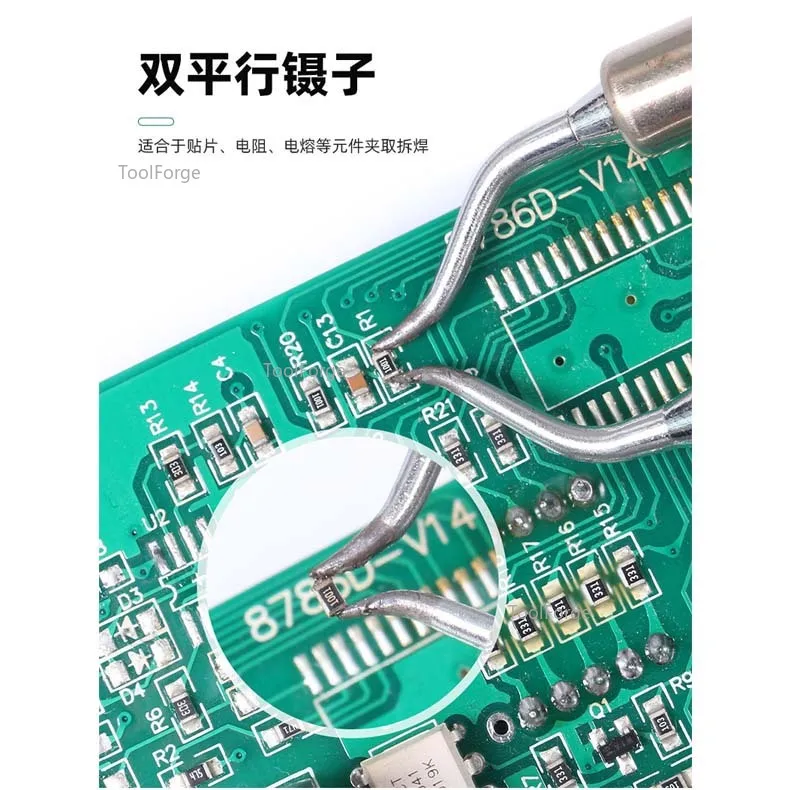 938D Tweezers Soldering Iron SMT Components Dismantling and Welding Double Clip Welding Table Adjustable Constant