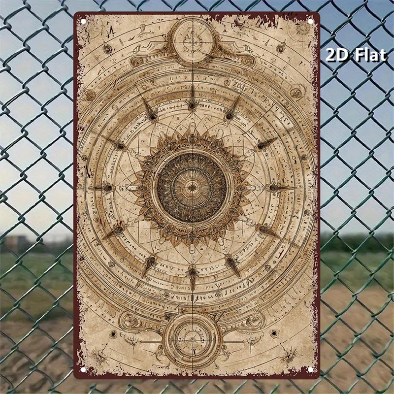 CIFBUY Vintage Celestial Astrology Chart Aluminum Wall Art Waterproof Rustproof Metal Decor for Home Cafe Restaurant Garage