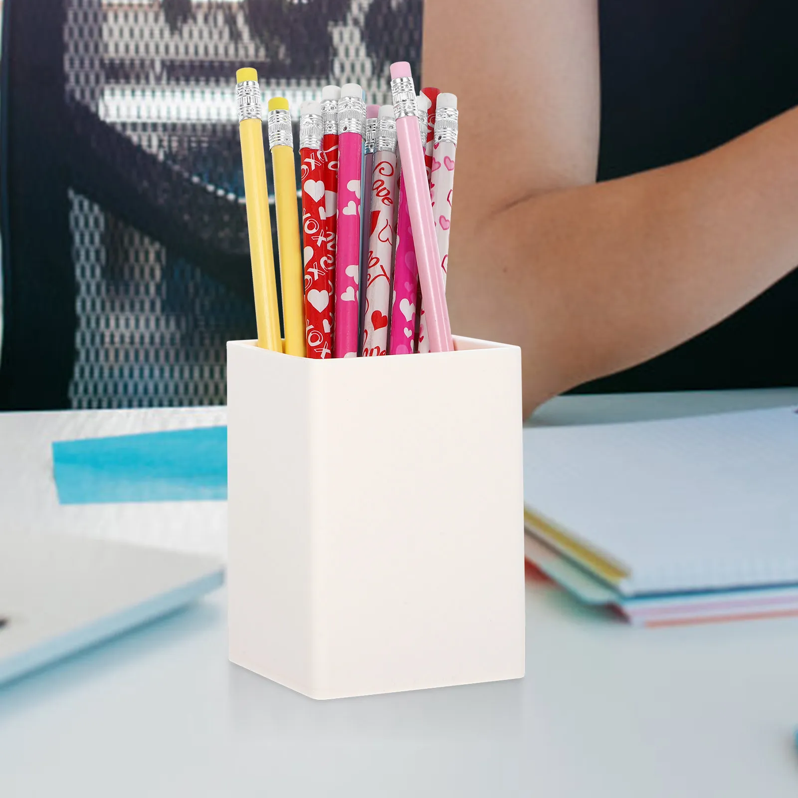2Pcs Modern Silicone Pen Holder Set Desk Organizer Large Capacity Stationery Storage Cup Pens Pencils Erasers Rulers School