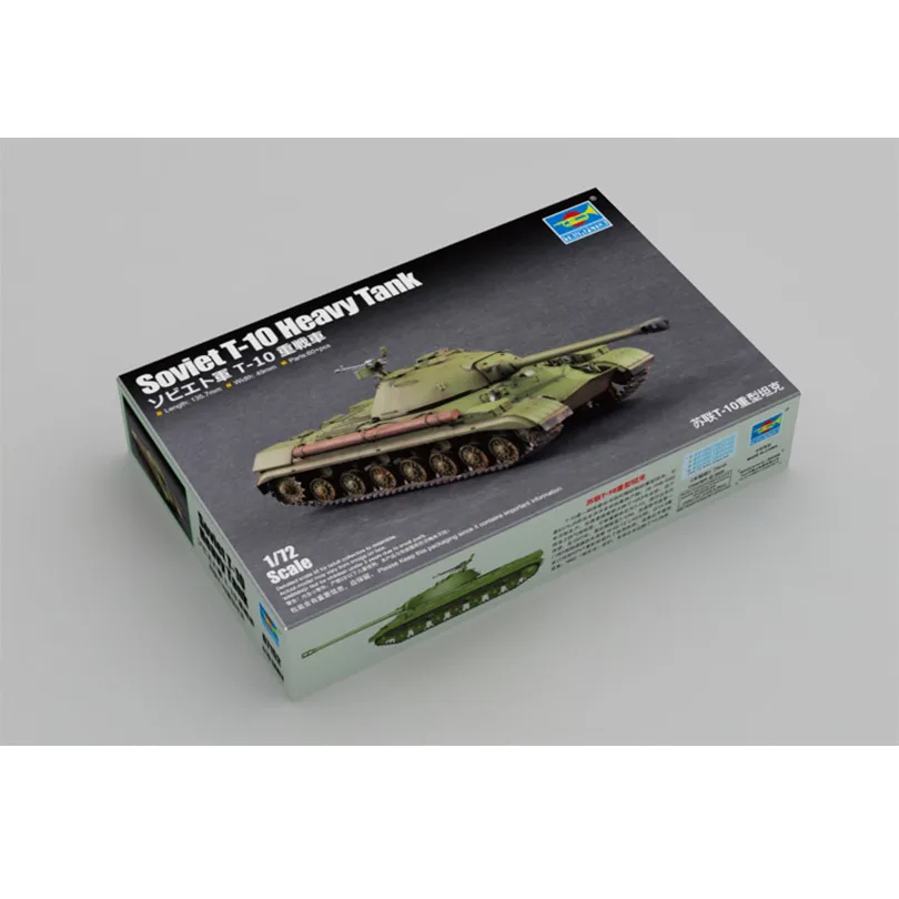 

Трубач в масштабе 1/72, советский тяжелый танк Т-10, военная пластиковая сборная модель # 07152