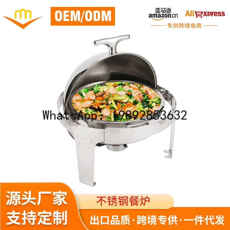ZF stainless steel buffet stove with round flip cover for hotel and cafeteria heating of food utensils