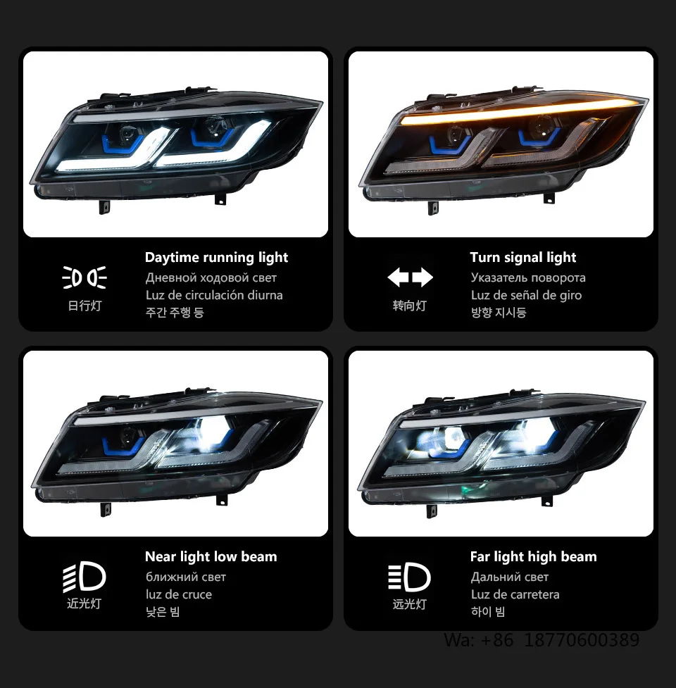 Snake Eye 2011 328I E92 M3 E90 LCI RGB Head Lights for BMW / 7inch 600W 300W 200W 300Watt Angel Eye Xenon Led Car Headlights view 3