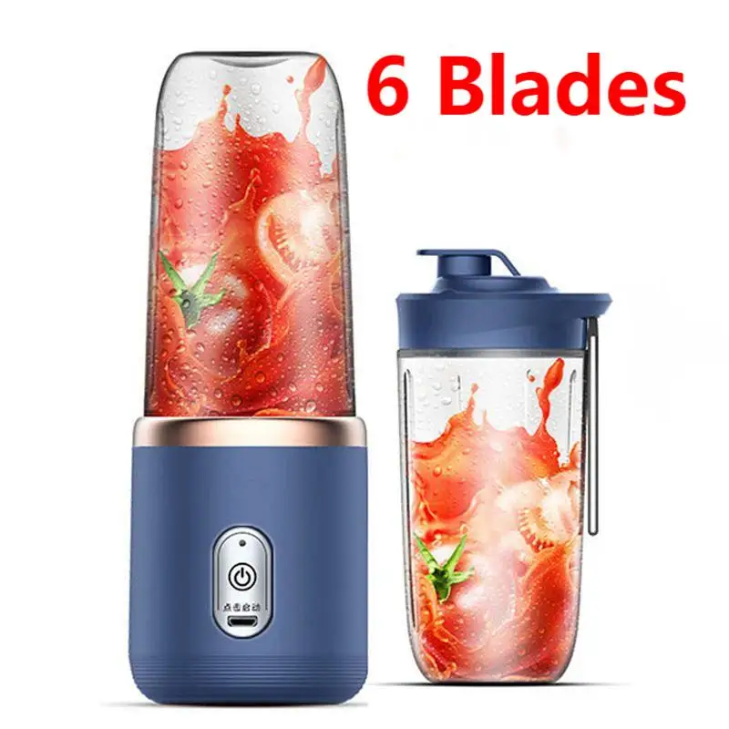 Kemei 6 Blade Electric Blender Portable USB Mini Mixers Juicers Extractors Food Milkshake Juice Multifunction For Kitchen