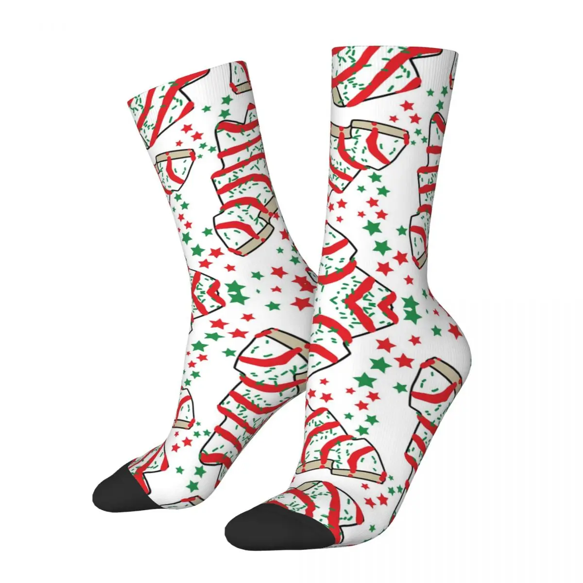 Christmas Tree Snack Cakes Socks Harajuku Super Soft Stockings All Season Long Socks Accessories for Man Woman Birthday Present