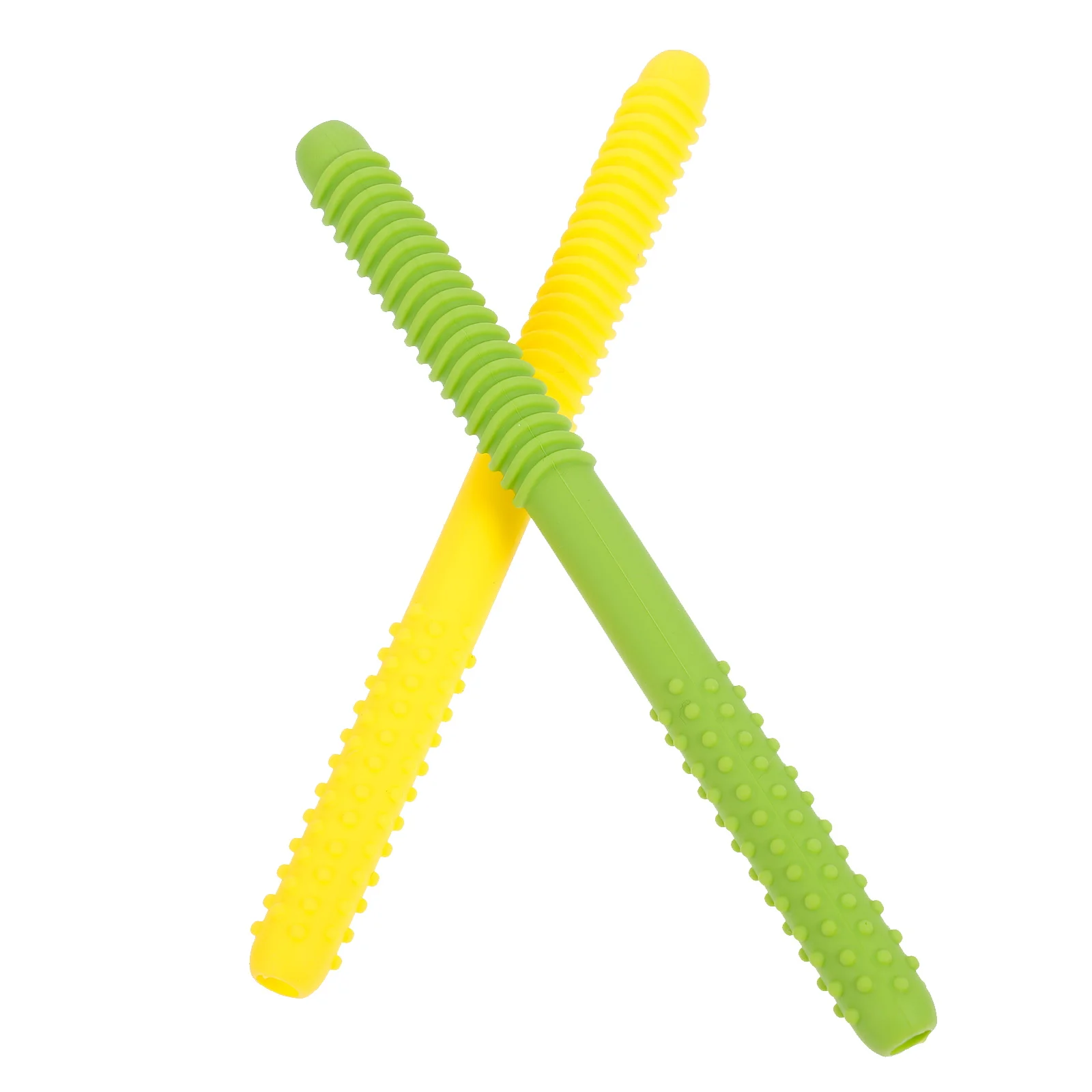 

2pcs Silicone Baby Teether Rods Hollow Chewing Sticks Safe Skin-Friendly Non-Toxic Infant Gum Relief For Teething