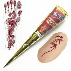 3 kolory naturalne stożki Henna roślinna tymczasowe tatuaż farba do malowania ciała tuszem Mehandi