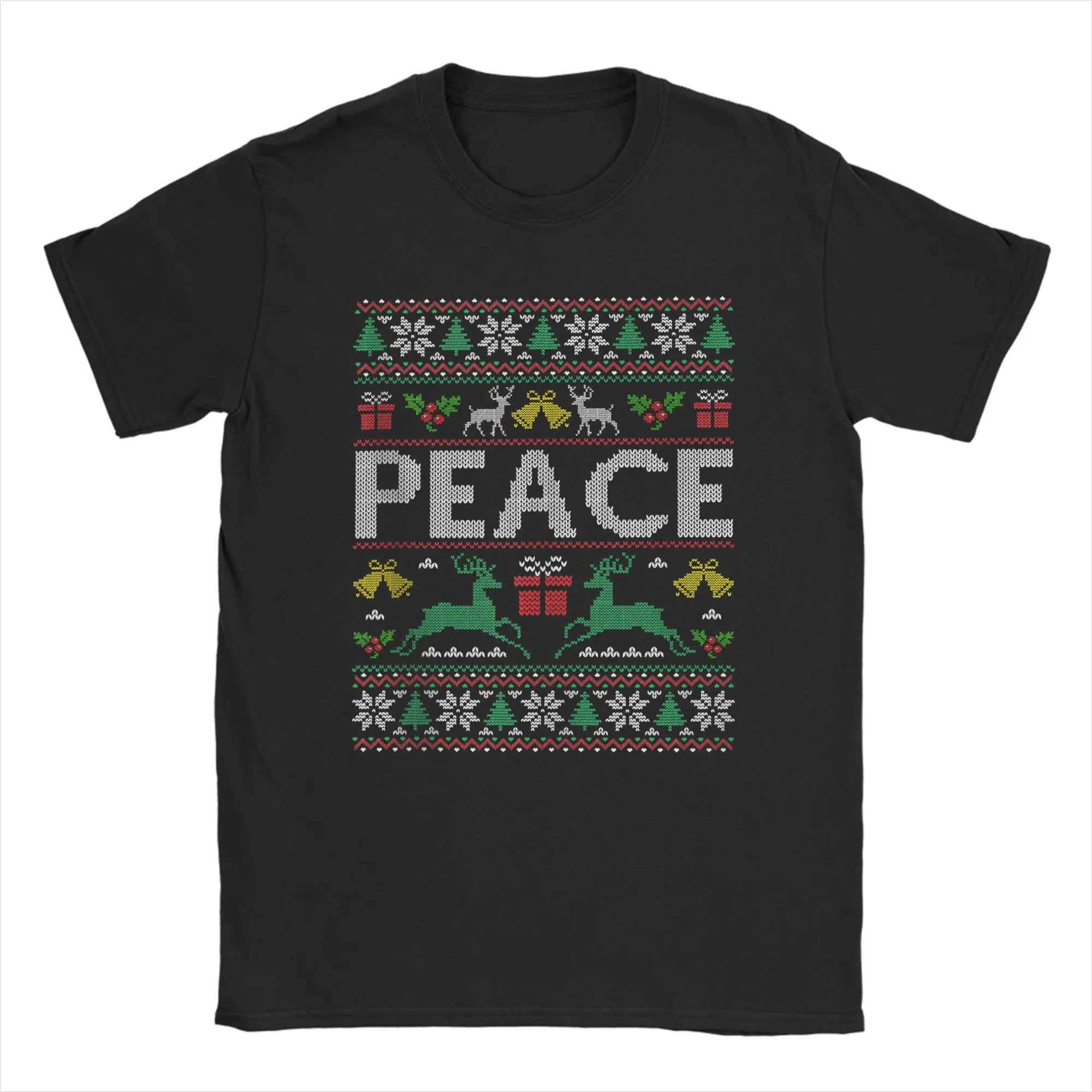 

Streetwear T-Shirt Beach Peace I Come in Peace Ugly Christmas Sweater Hip Hop T-Shirts Cotton Tee Shirt for Men Y2K Clothing