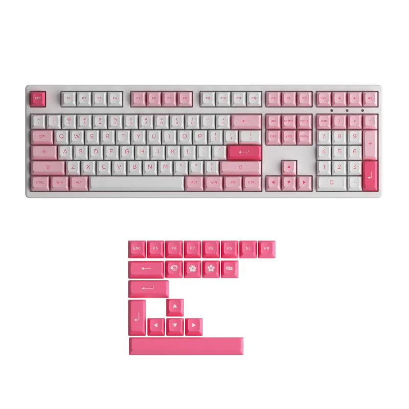 

Механическая клавиатура Akko 3108RF Prunus Lannesiana, полноразмерная вишневая, USB Type-C/2,4G, беспроводная двухрежимная игровая клавиатура для ПК