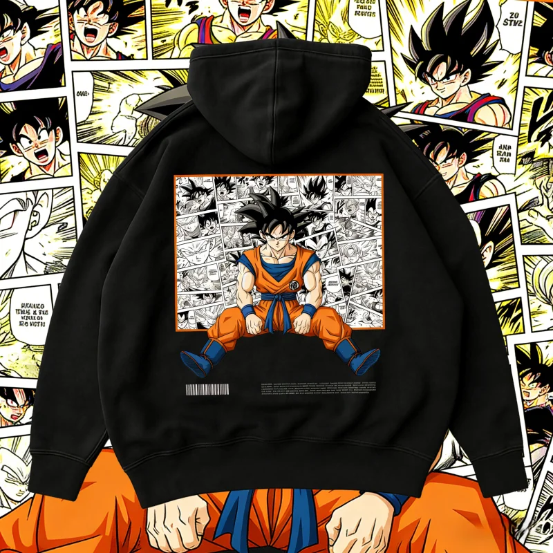 2026 Herbst Winter Dragon Ball Retro Hoodie Herren Reine Baumwolle Übergroß Manga Panel Goku Vintage Harajuku Unisex Kinder Verfügbar