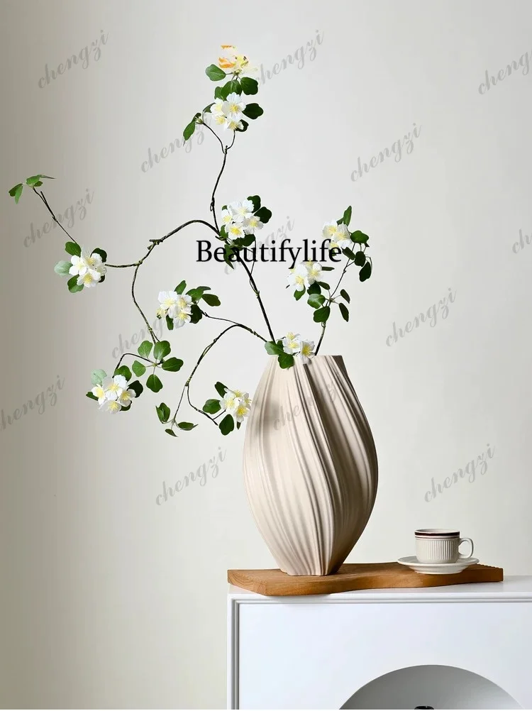 Minimalist, vase high-end ceramic flower arrangement home living room large decorative ornament