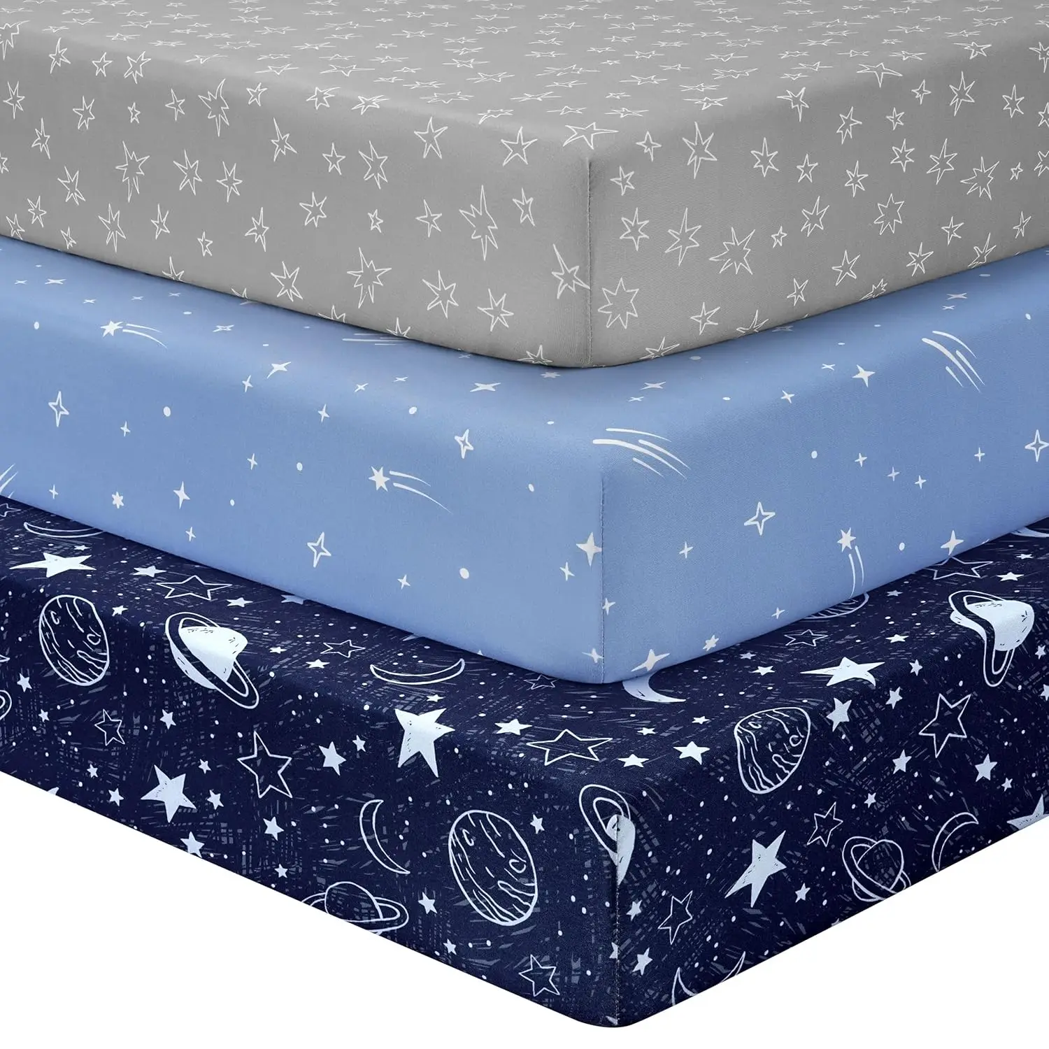 

Baby Crib Sheets For Boys Girls, Fitted Crib Sheet Neutral 3 Pa For Standard Crib And Toddler Mattress, Breathable Soft