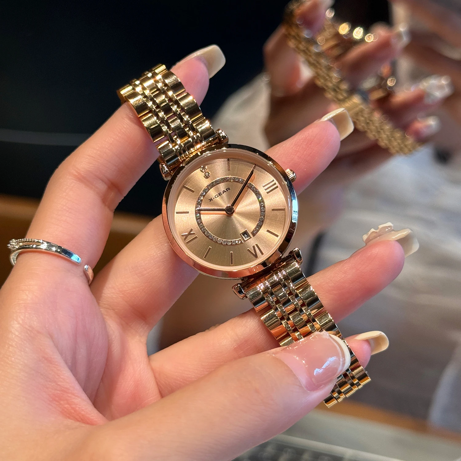 Orologi da coppia – Orologi da polso analogici al quarzo alla moda con cinturino in acciaio inossidabile per lui e per lei