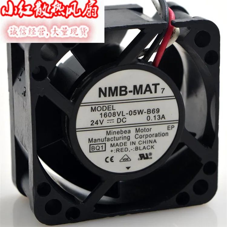 

NMB 1608VL-05W-B69 DC 24V 0.13A 40x40x20mm 3-Wire Server Cooling Fan