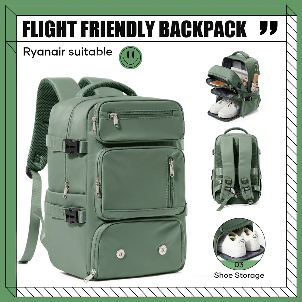 2024 New's Travel Backpack Airplane Ryanair 40x20x25 Backpack Cabin Bags Carry-ons, Shoes Bottom Vent, Business Laptop Backpack