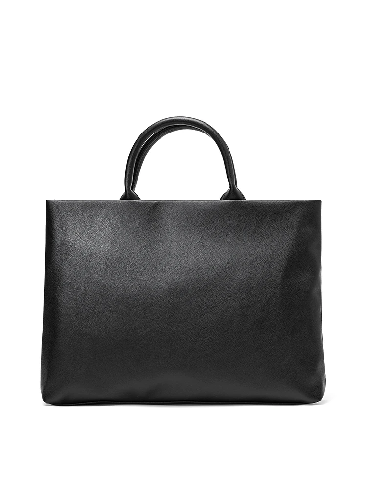 

2024 New Busin Men's Handbag Commuting Traveling Laptop Bag Faionable Briease Versatile Soft Handle Casual Zipper