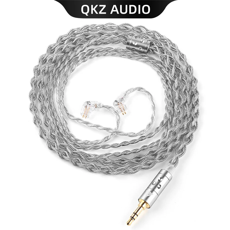 

Кабель для апгрейда Qkz T7 с серебряным покрытием, 1.2 м, 3.5 мм штекер, 2-контактный, 336-жильный, для наушников, аудиокабель, аксессуары для наушников