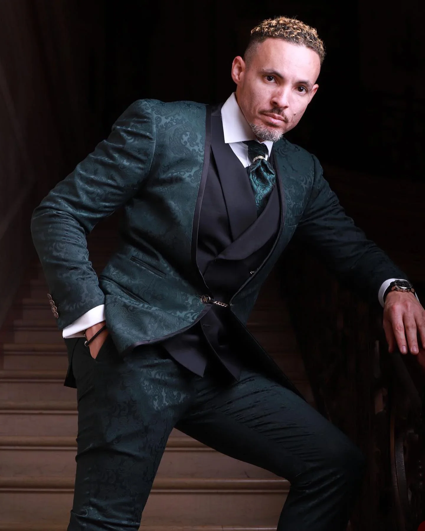 2024 Latest Coat Pant Designs Custom Made Green Men Suits Slim Fit 3 Piece Tuxedo Terno Groom Blazer Prom Party Suits Marriage