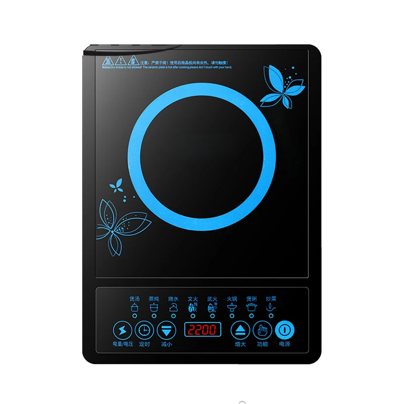 For Electric Magnetic Induction Cooker Household Waterproof Small Hot Pot Heating Stove Touchpad Stir-fry Dish Cooking Oven 220V
