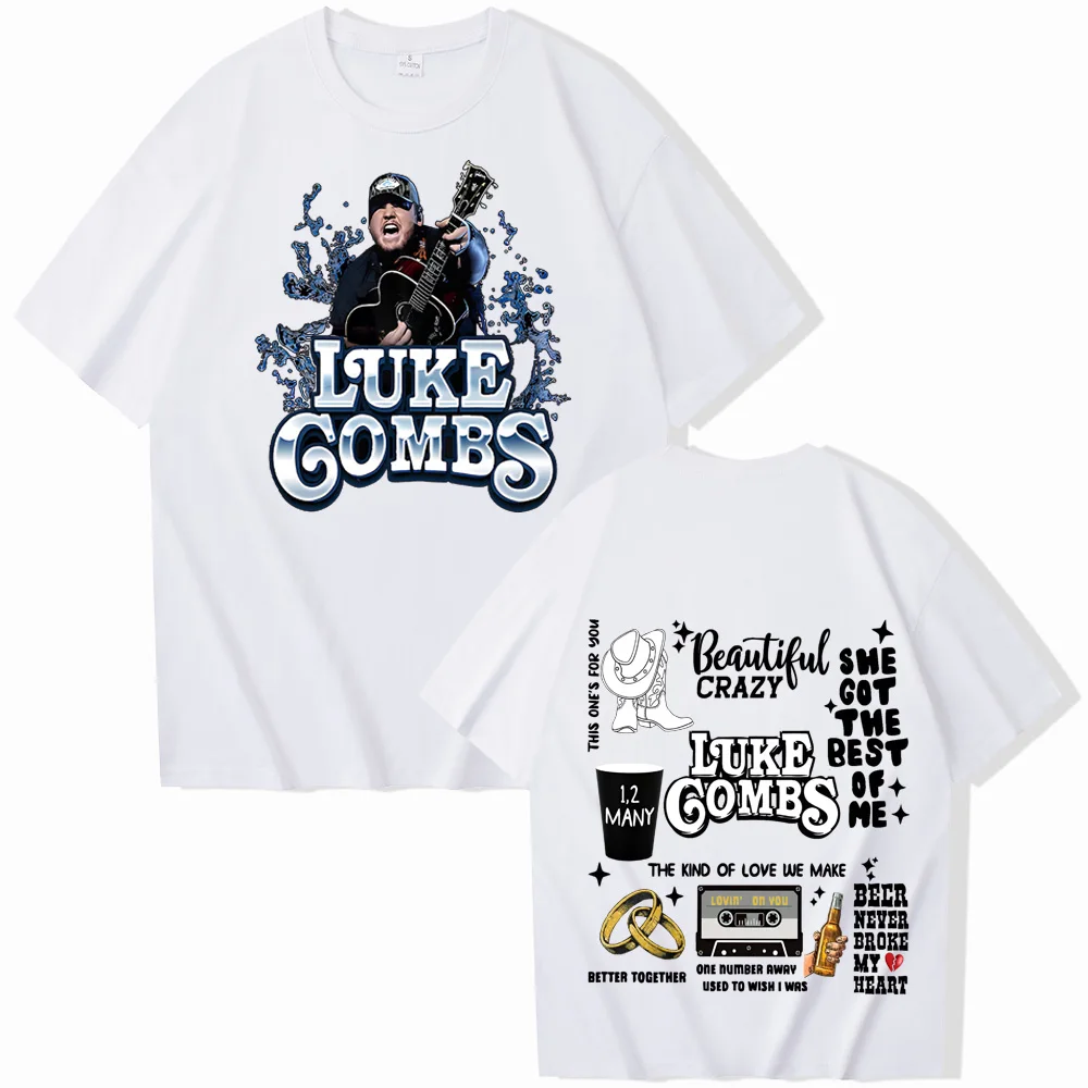 Luke Combs World Tour 2024 T-shirt The Man Women Harajuku O-neck Summer Casual Shirt