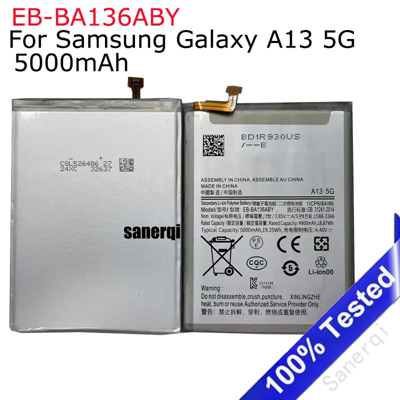 

Совершенно новый сменный аккумулятор EB-BA136ABY 5000 мАч высокого качества для Samsung Galaxy A13 5G M13 5G