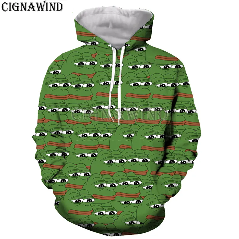 Pepe the frog hoodie men/women 3D print hoodies sweatshirts casual Harajuku style streetwear tops