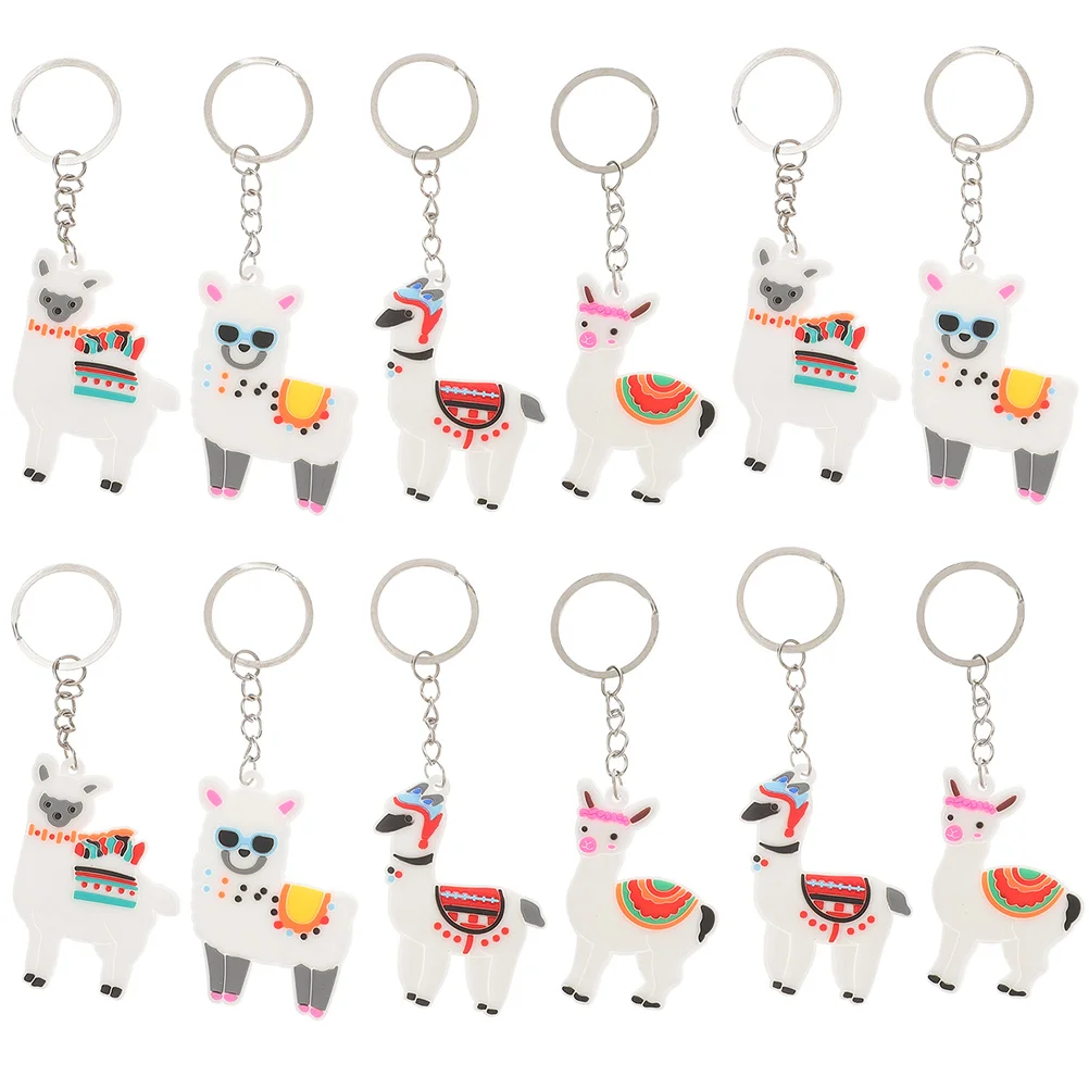 30 Pcs Alpaca Keychain Backpack Hanging Decor Kids Party Favors Fob Cute Keychains Women for Car Keys Metal Charms Child