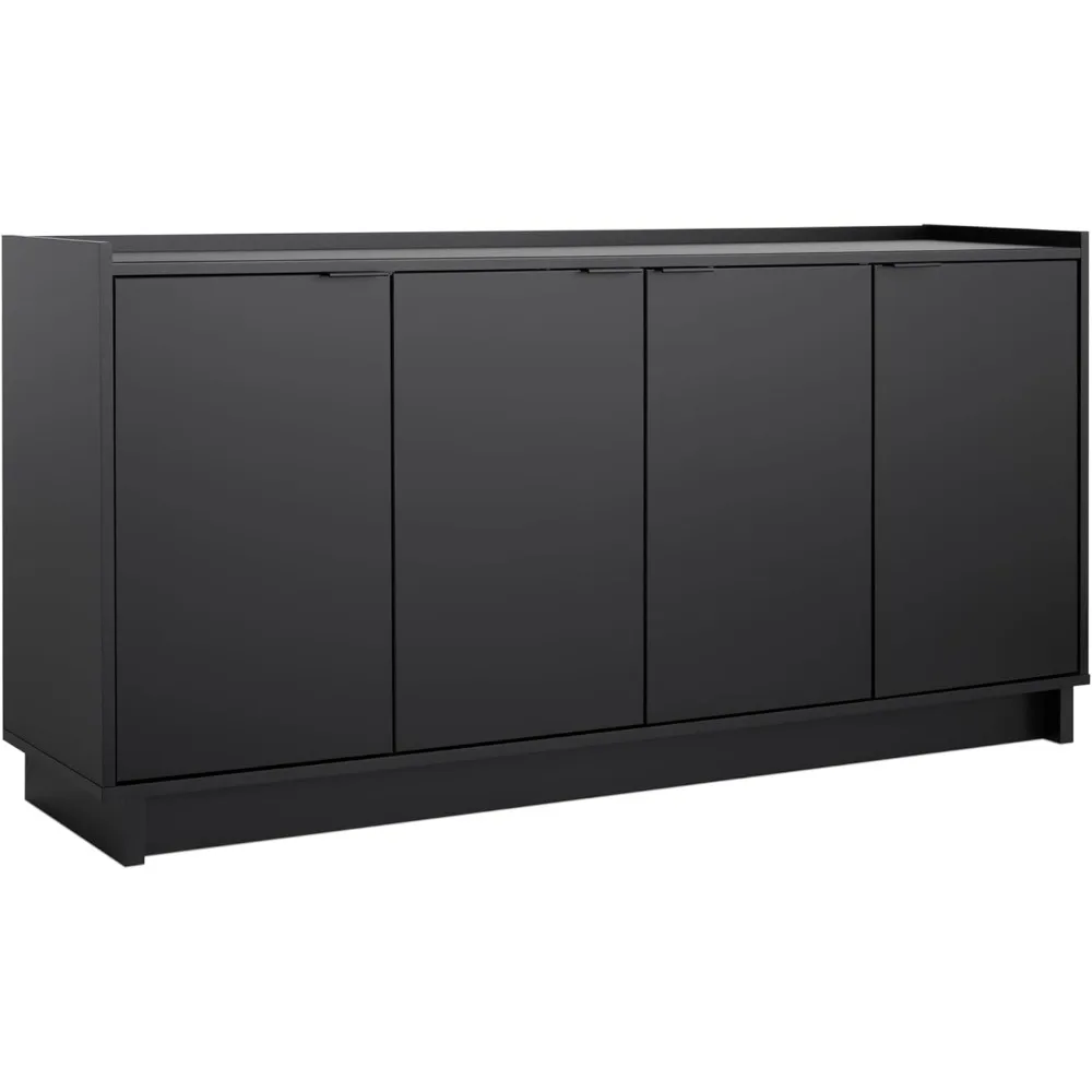 Simply Modern 4 Console Table Doors and Shelves, Sideboard Storage Cabinet, 60