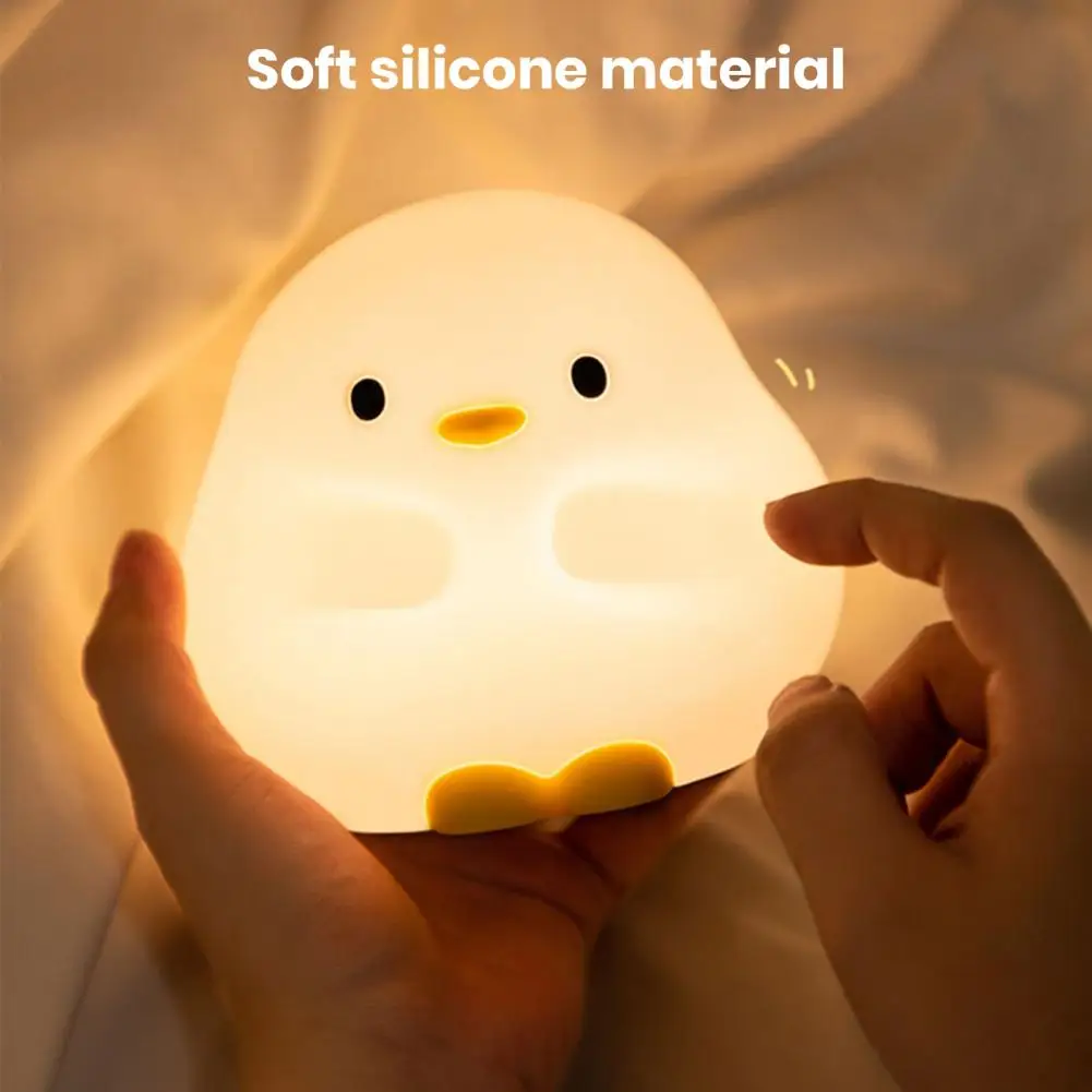 Duck Night Light Night Light Adorable Cartoon Duck Lamp Rechargeable Soft Lighting for Kids' Room Flicker-free for Nursery