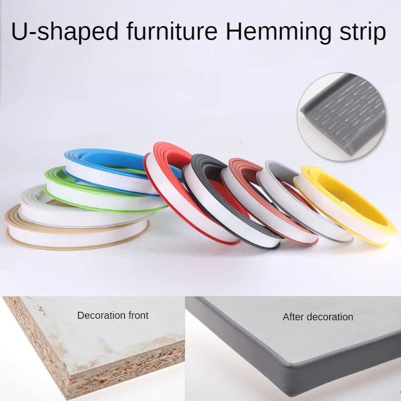 

1M Adhesive Edge Banding Tape 16/18mm U PVC Veneer Sheets for Furniture Cabinet Table Edge Guard Protector Seal Strip Decor