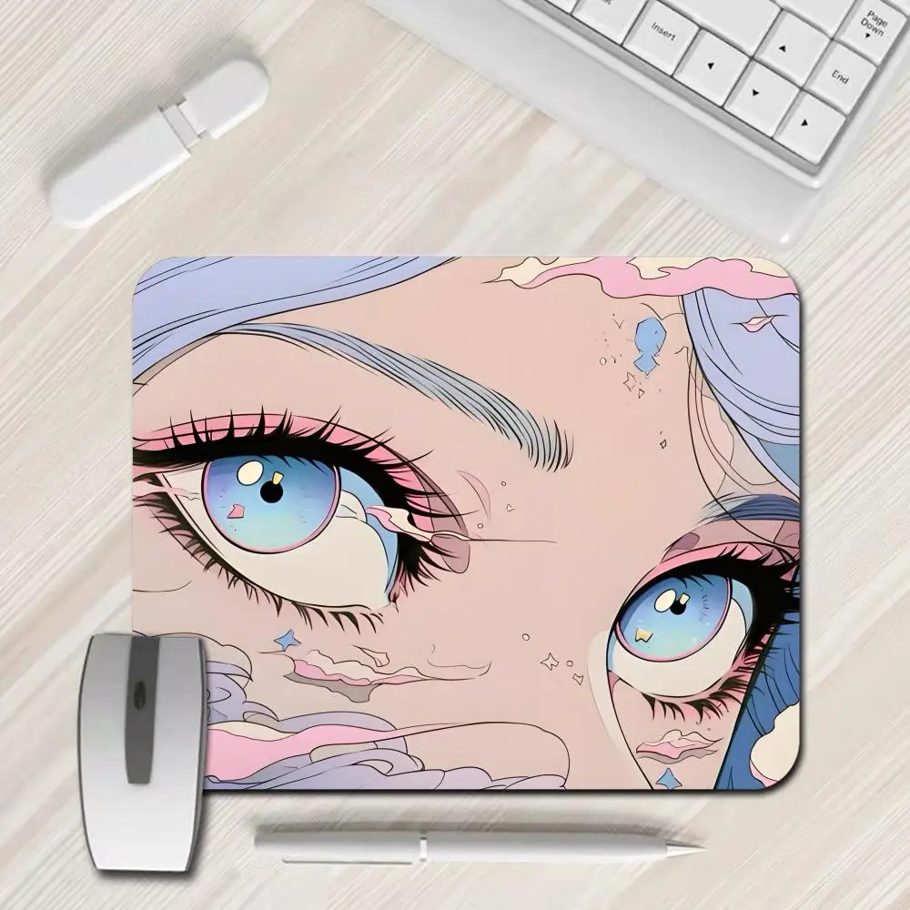 Mouse Pad Eye Painting Desk Mat Pc Accessories Gaming Anime Mousepad Company Gamer Girl Game Mats Mause Laptop Computer Table