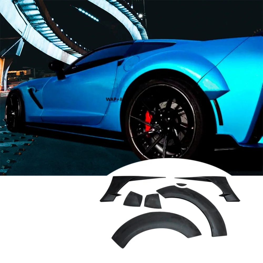 

OEM Style Fiberglass Fenders Flare Wheel Trims for Corvette C7 Wide Eyebrow Arches