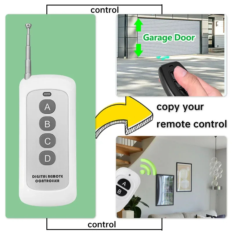 Diese RF 433MHz Copy Remote Control Cloning Learning Fixed Code Transmitter 500m Duplicator for Garage Door CAME NICE Doorhan