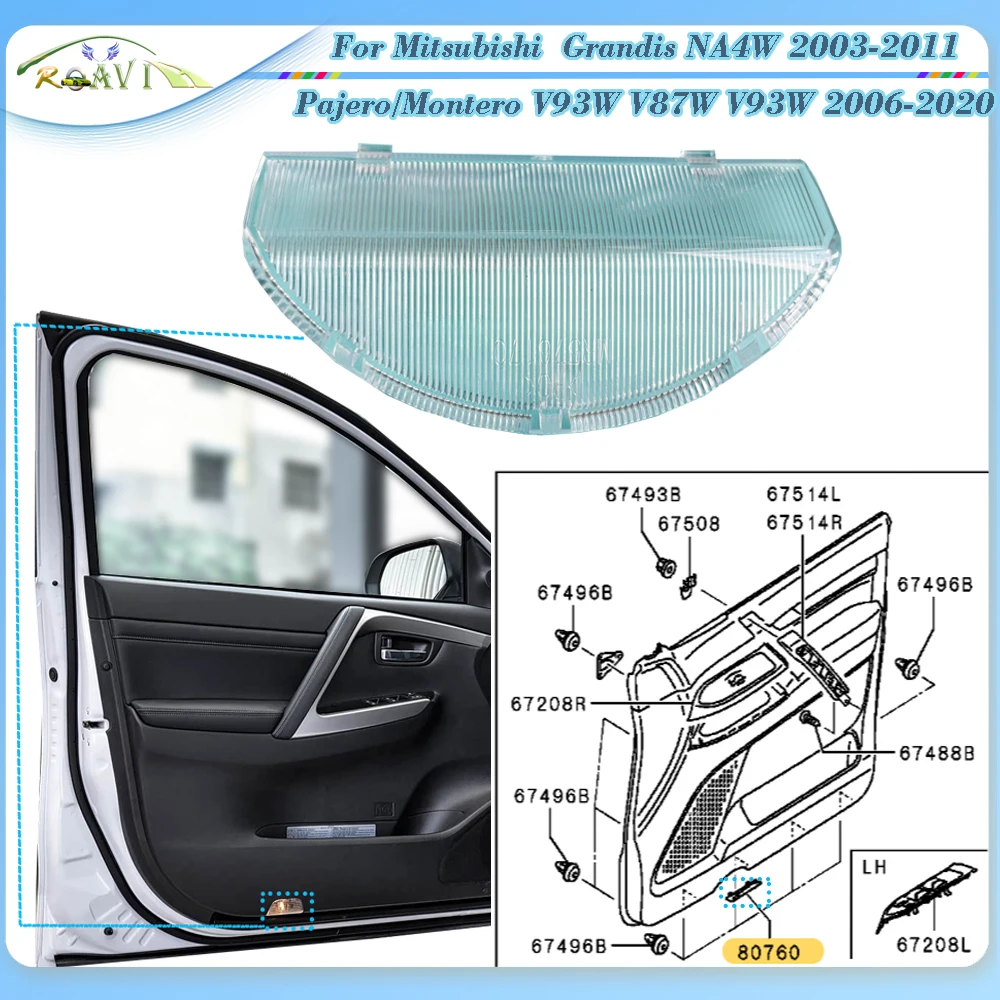 

Оригинальный дверной абажур Roavia для Mitsubishi Grandis NA4W 2003-2011 Pajero/Montero V93W V87W V93W 2006-2020Ttrim Light абажур