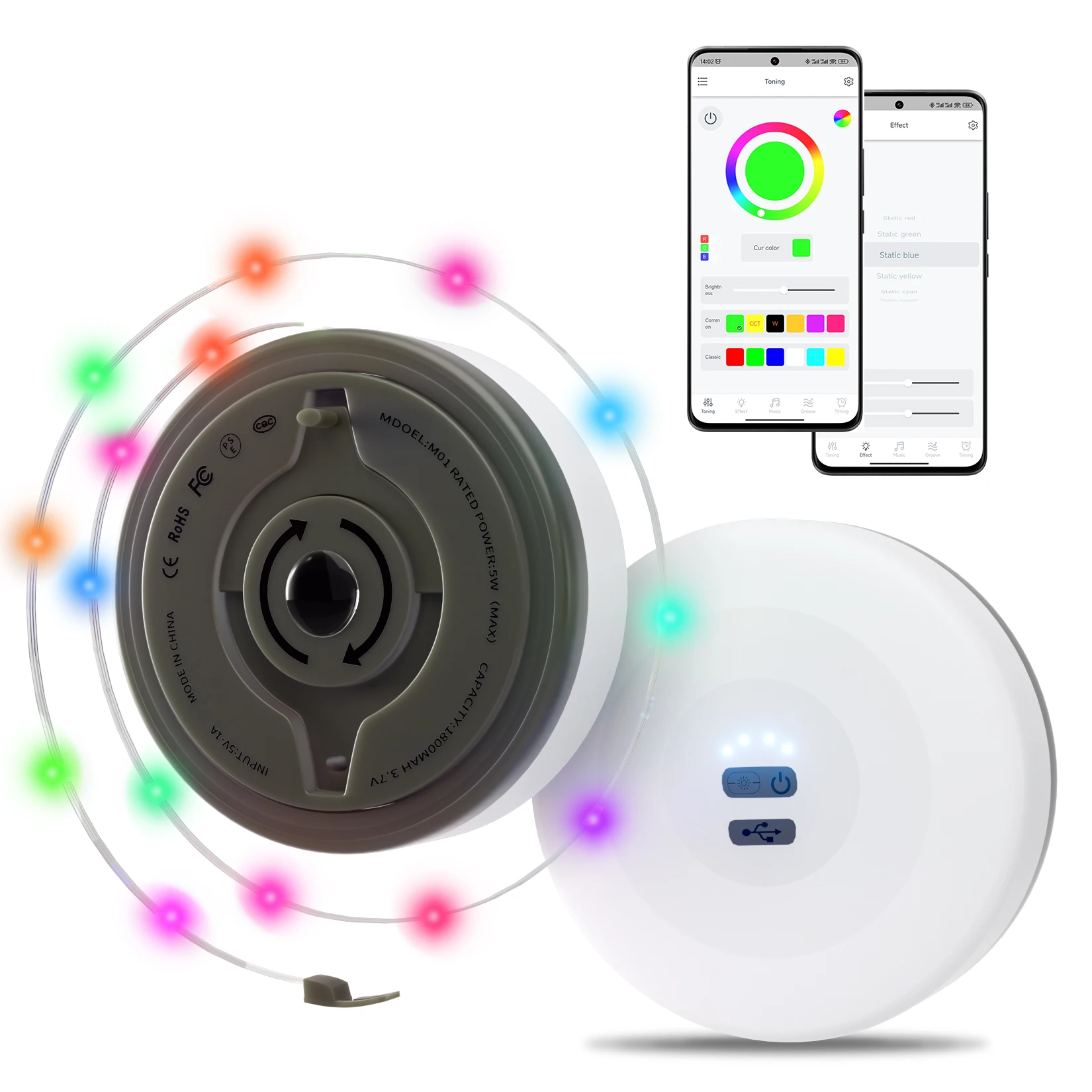 

2 in 1 Rechargeable Camping String Light Outdoor String Light with 5 Lighting Modes Portable Outdoor String Lights for Camping